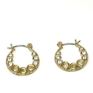 New Anthropologie Crystal Hoop Earrings Gold